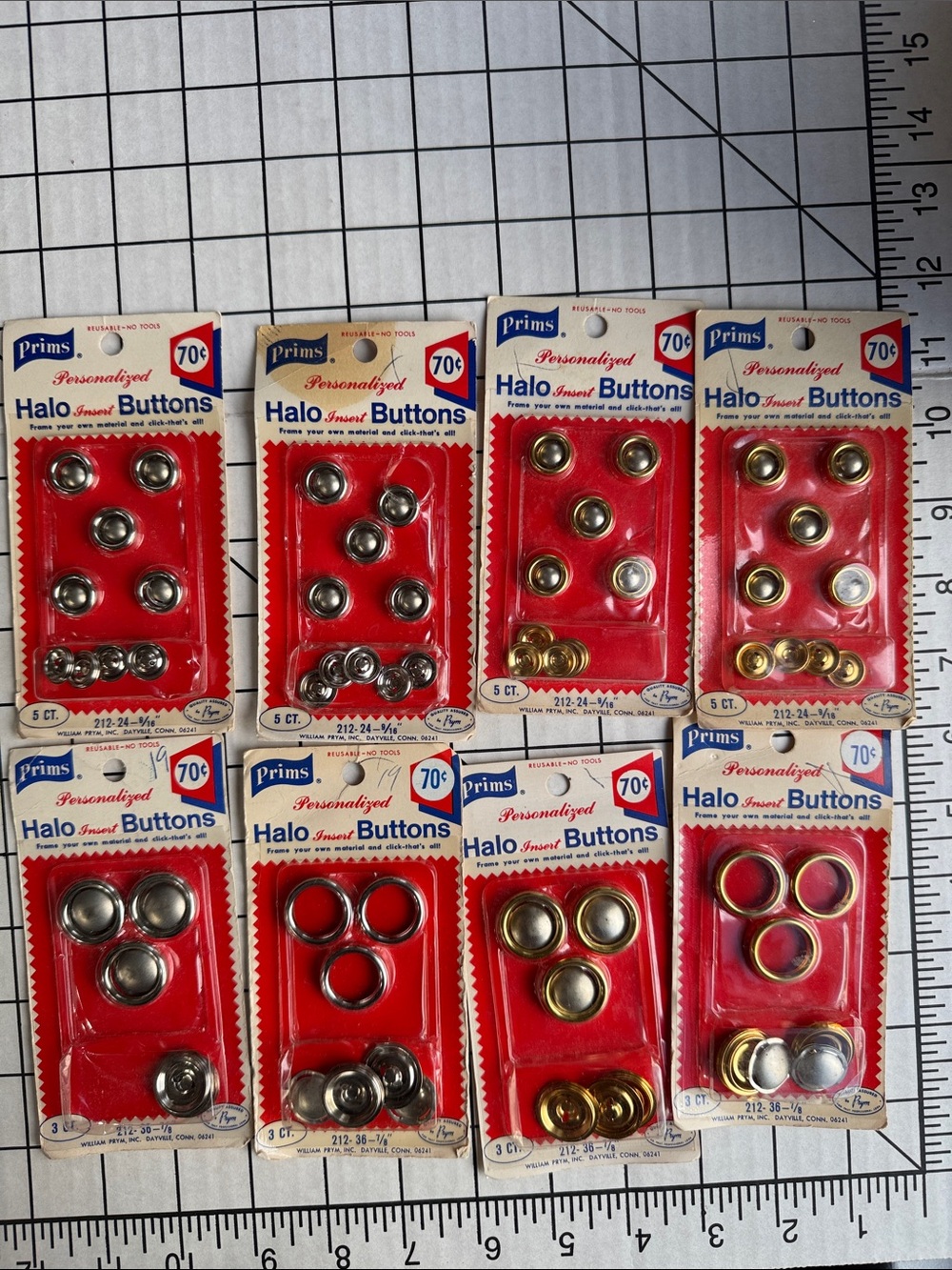 Vintage Prims Halo Insert Buttons Lot NOS Sewing Craft DIY Fabric Covered